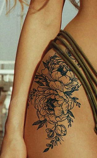 Butterfly Flower Lotus Semi-Permanent Temporary Tattoo - Image 25