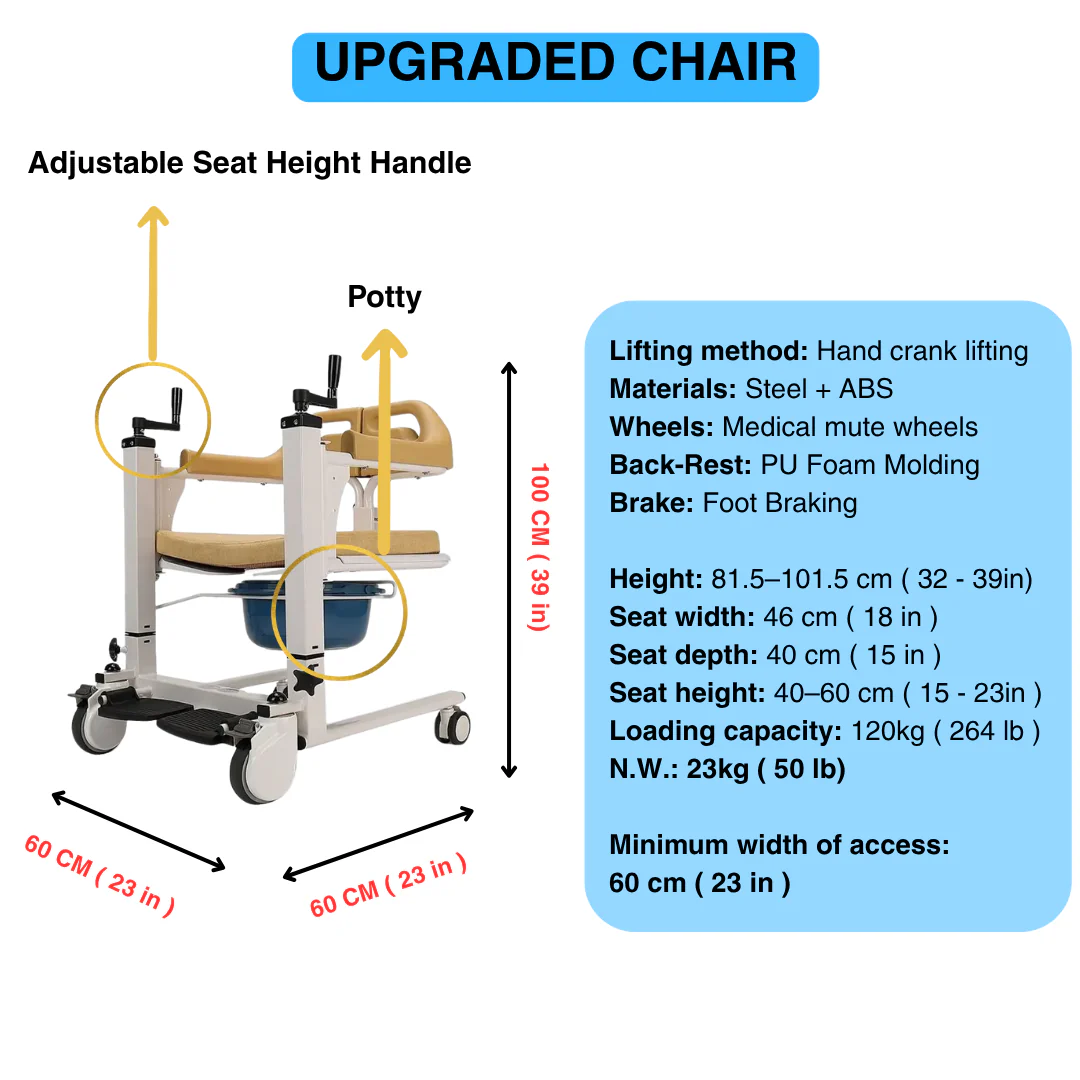 Elderly Patient Transfer Lift Handicapped Wheelchair - Image 13