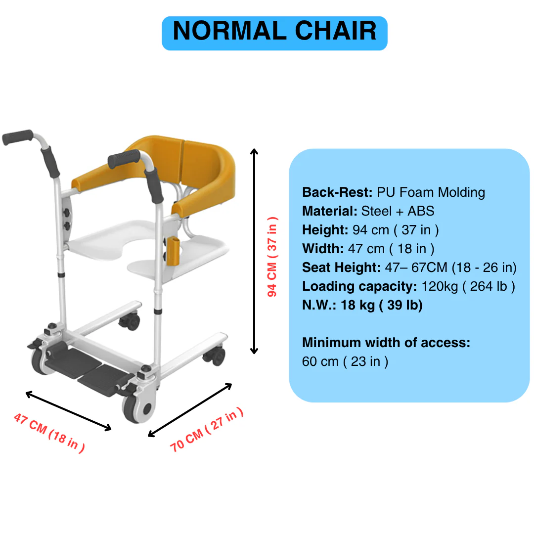 Elderly Patient Transfer Lift Handicapped Wheelchair - Image 14