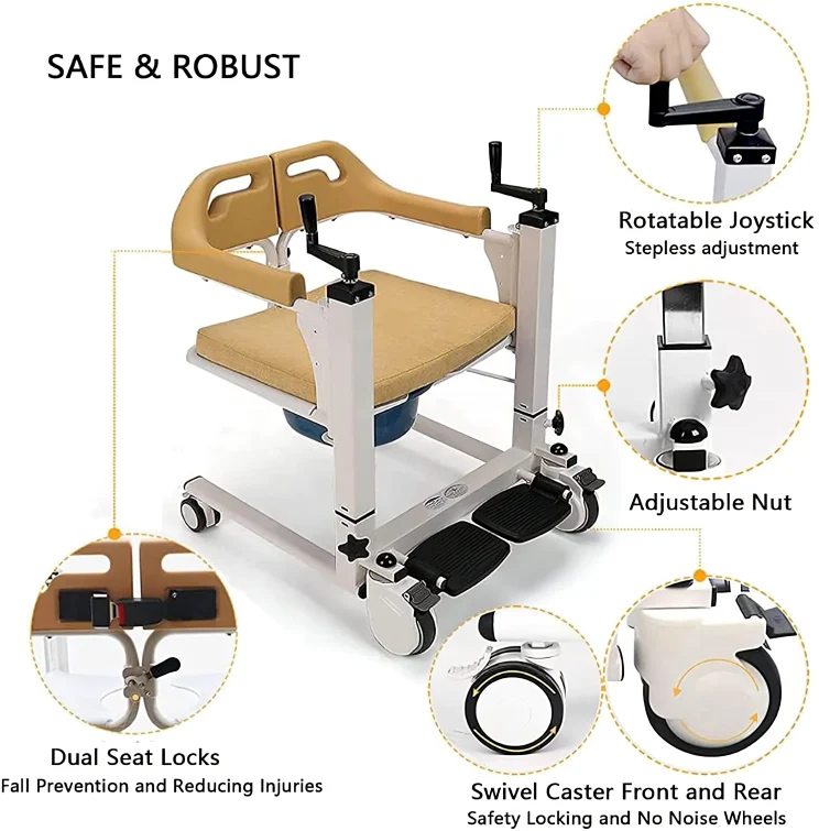 Elderly Patient Transfer Lift Handicapped Wheelchair - Image 7