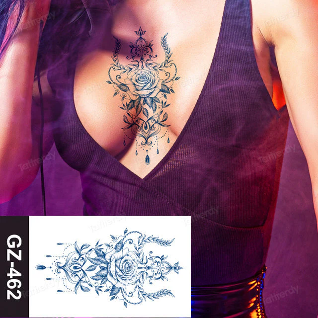 Flower Sleeve Semi-Permanent Tattoo - Image 16