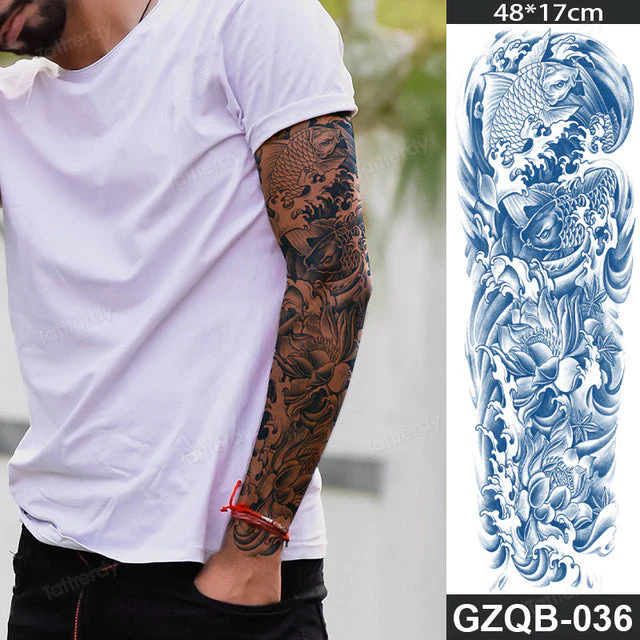 Life Meaning Full Sleeve Semi-Permanent Tattoo - Image 6