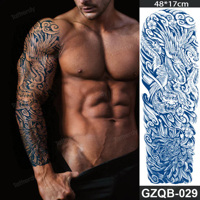 Long Lasting Full Arm Sleeve Tattoo Sticker - Image 14