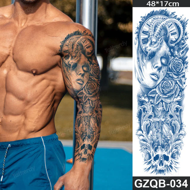 Long Lasting Full Arm Sleeve Tattoo Sticker - Image 24